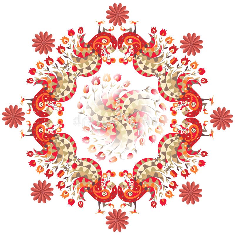 Pawie i kwiaty na białym tle również zwrócić corel ilustracji wektora royalty ilustracja Pawie i kwiaty na białym tle również zwrócić corel ilustracji wektora royalty ilustracja