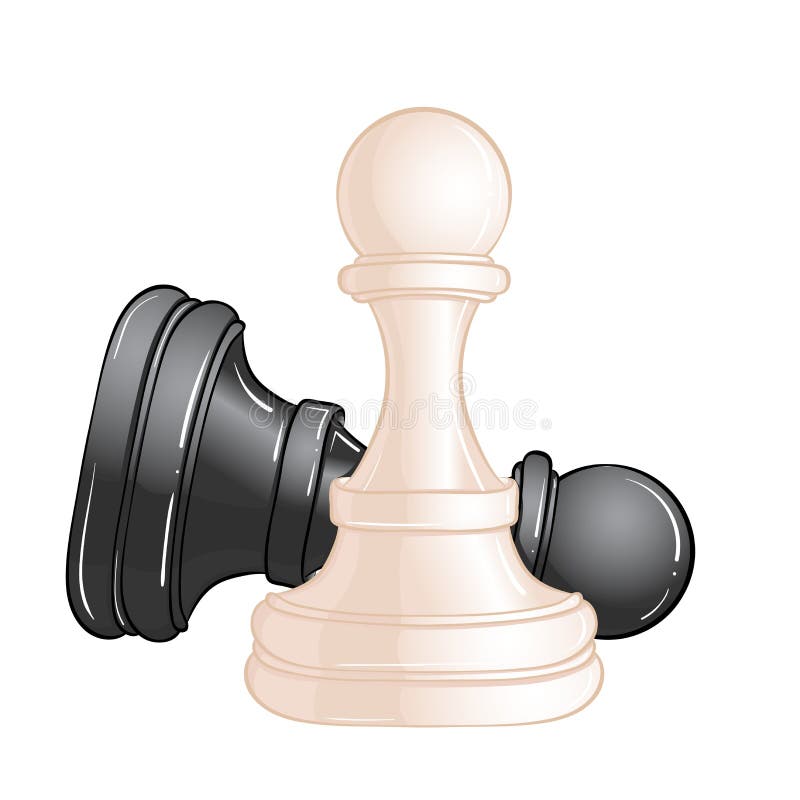 Pawn - chess piece isolated on white background. Hand drawn sketch