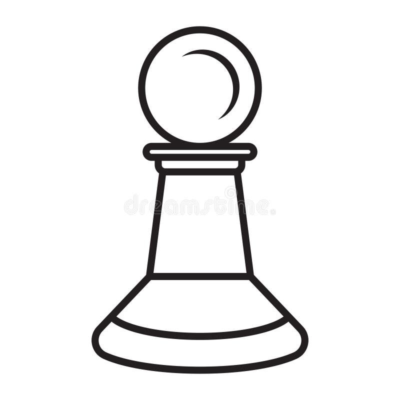 Pawn chess piece line art vector icon for apps or website Stock