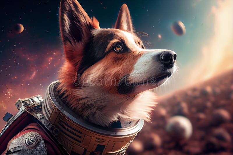 Paws in the Cosmos a Dog S Journey through Space. Generative AI Stock