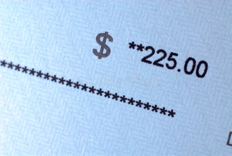 Pay check amount on paper