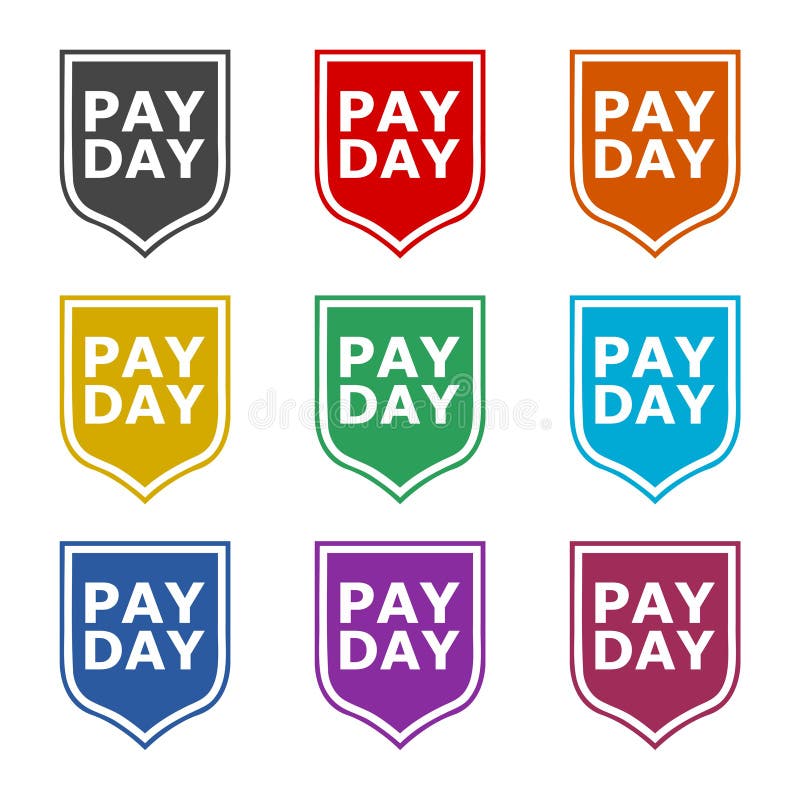 Pay Day Shield Icon, color set
