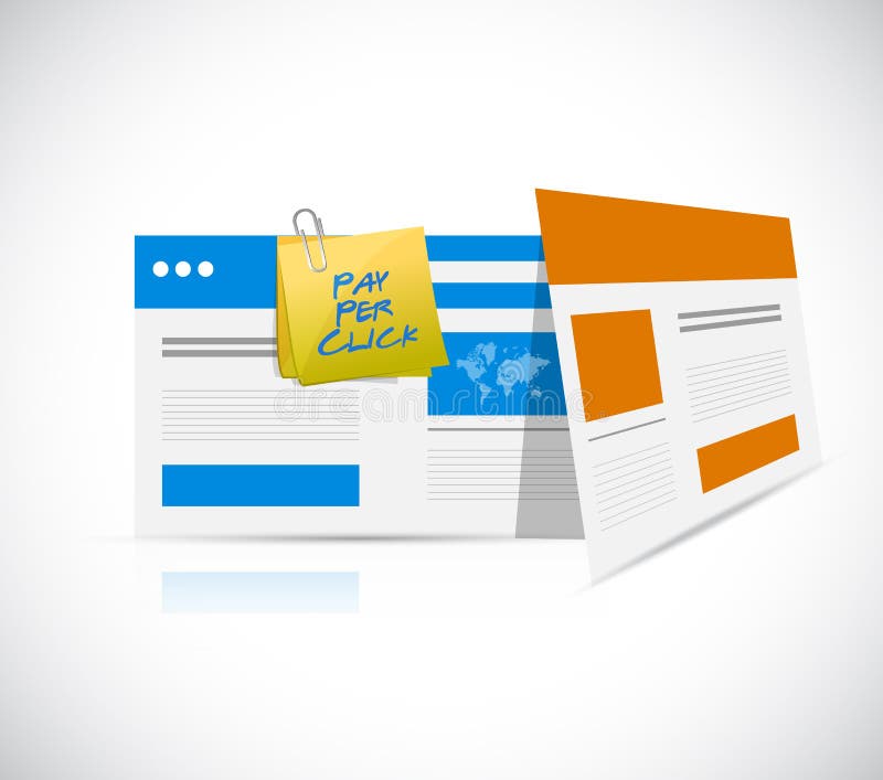 Pay per click browser template stock illustration