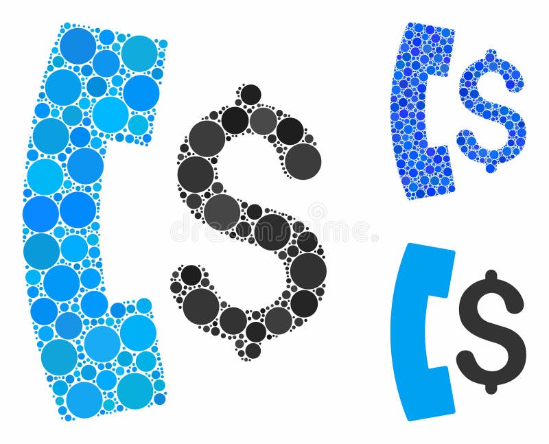 Pay phone call Composition Icon of Circle Dots vector illustration