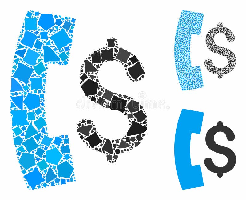 Pay phone call Composition Icon of Tremulant Elements stock illustration