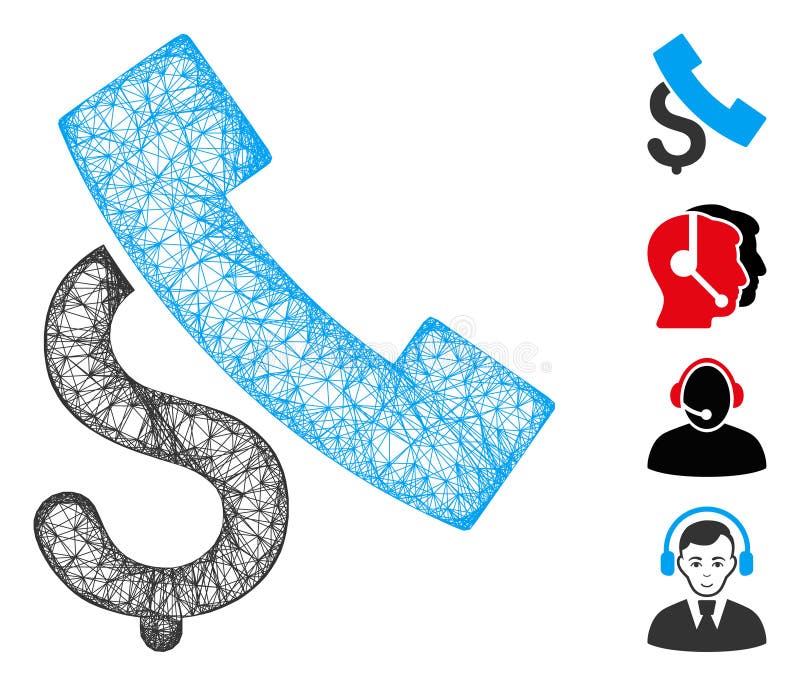 Pay Phone Call Web Vector Mesh Illustration royalty free illustration