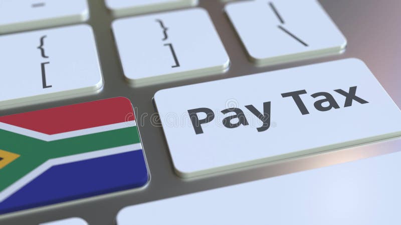 PAY TAX texte et drapeau de l'Afrique du Sud sur le clavier de l'ordinateur. Rendu conceptuel 3D lié à la taxation illustration de vecteur PAY TAX texte et drapeau de l'Afrique du Sud sur le clavier de l'ordinateur. Rendu conceptuel 3D lié à la taxation illustration de vecteur