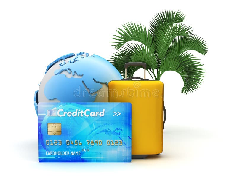 Pay For Tropical Holiday By Credit Card - Concept Illustration Stock Illustration - Illustration ...