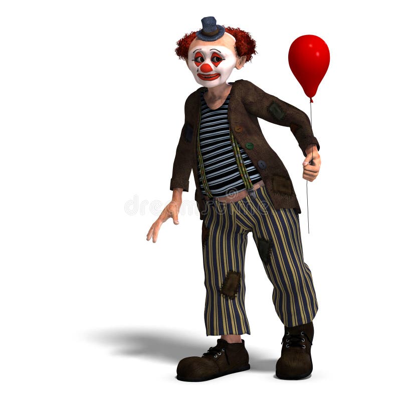 Payaso de circo divertido con la porción de emociones ilustración del vector Payaso de circo divertido con la porción de emociones ilustración del vector