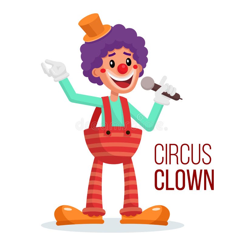 Payaso de circo Vector Funcionamiento para la gente de risa hilarante Aislado en el ejemplo blanco del personaje de dibujos anima libre illustration