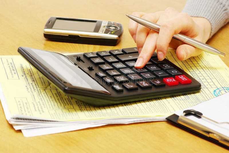 Paying the bills royalty free stock photo