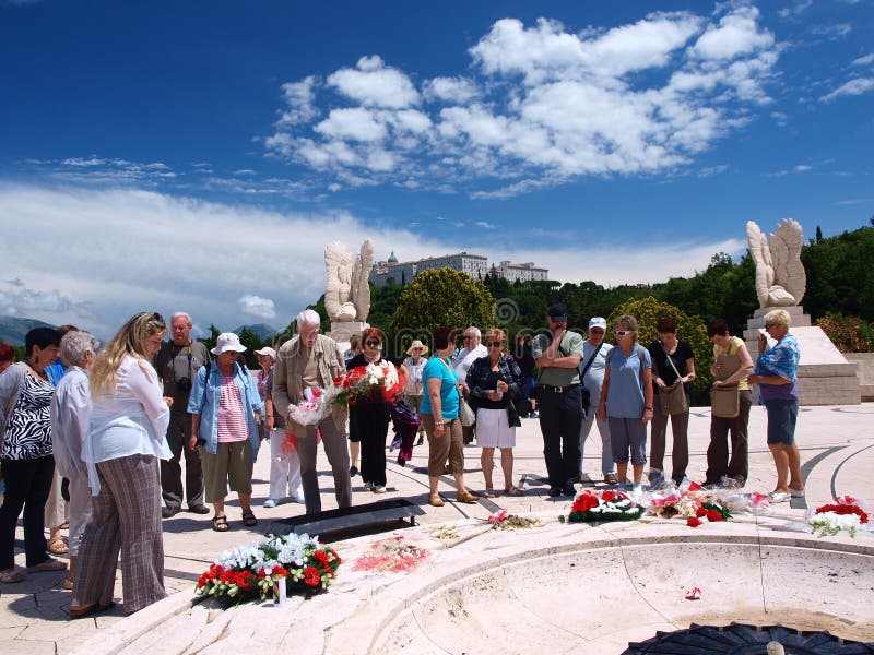 Paying homage, Monte Cassino, Italy