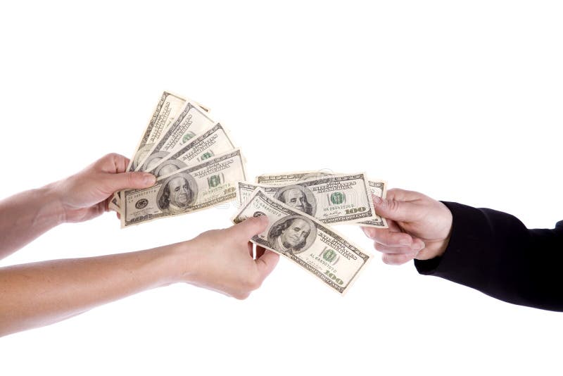 Paying money stock images