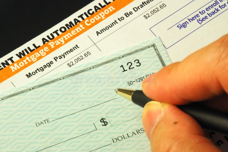 Paying the mortgage stock image