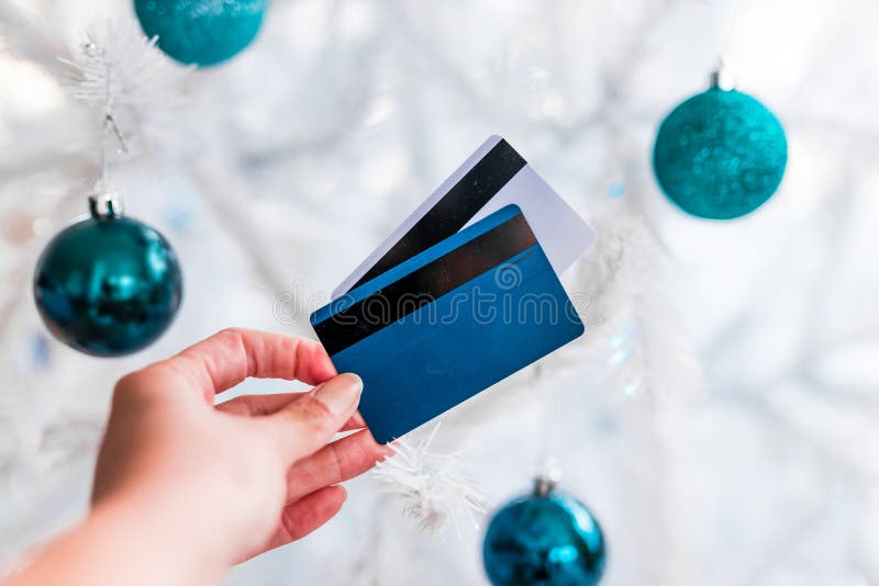 Payment Cards on Christmas Tree, Shopping and Consumer Spending during ...
