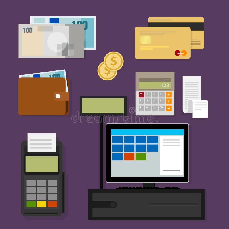Payment point of sales pos register icon cash royalty free illustration Payment point of sales pos register icon cash royalty free illustration