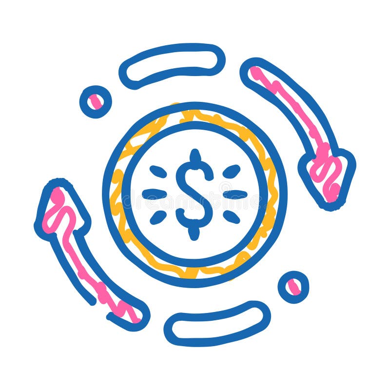 Payment processing business process icon doodle illustration royalty free illustration