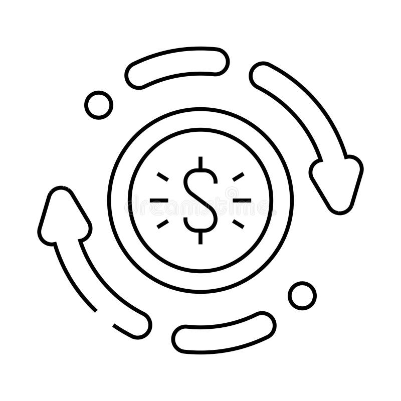 Payment processing business process line icon vector illustration stock illustration