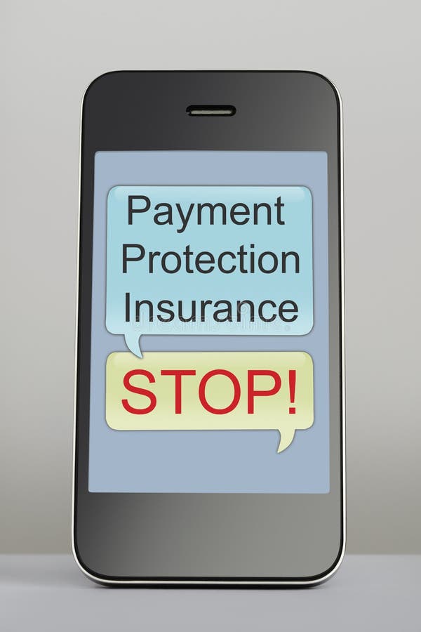 Payment Protection Insurance claim spam text message stock photo