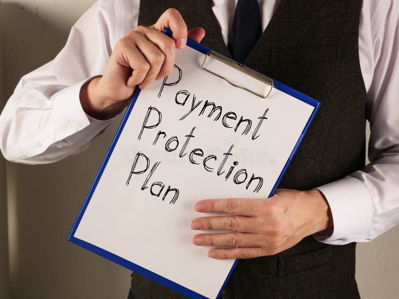 Payment Protection Plan is shown on the conceptual business photo stock image