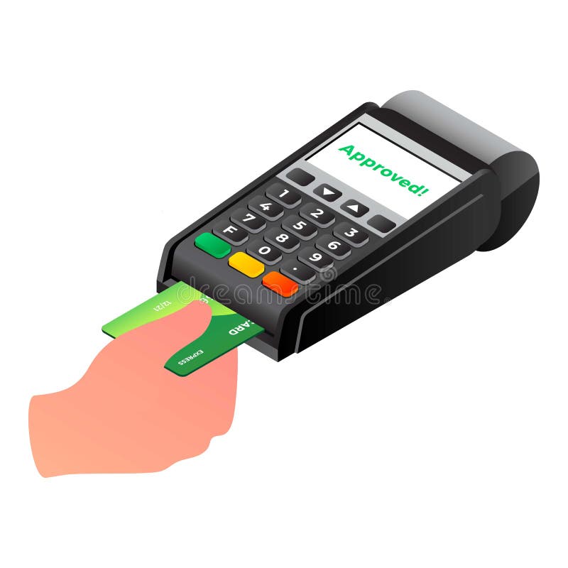 Payment Terminal Icon, Isometric Style Stock Vector Illustration of