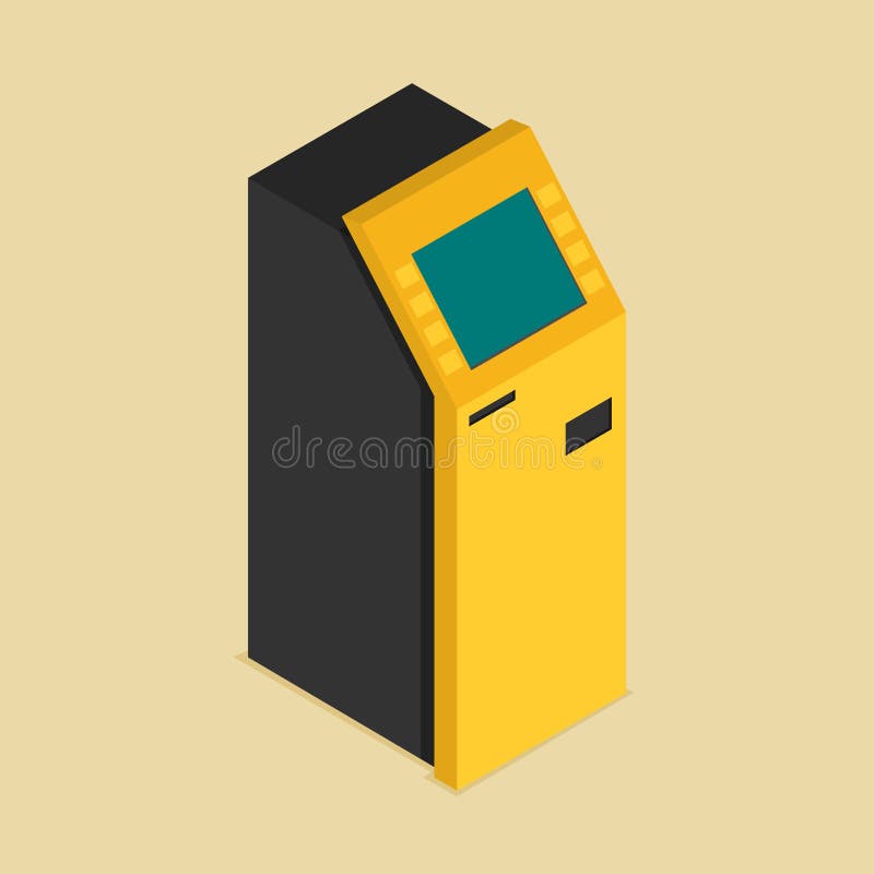 Payment terminal isometric flat. Vector isolated vector illustration Payment terminal isometric flat. Vector isolated vector illustration