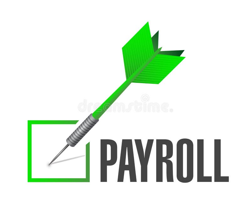 payroll check dart sign concept illustration royalty free illustration.