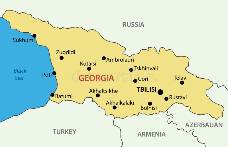 Pays de la Géorgie - carte de vecteur