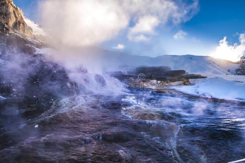 Paysage d'hiver de Yellowstone photos stock Paysage d'hiver de Yellowstone photos stock
