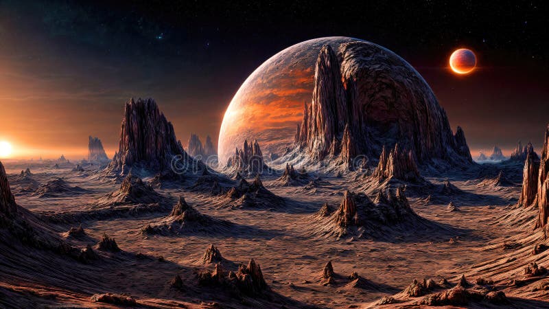 Paysage d'une planète extraterrestre belle vue d'un arrière-plan scifi fictif illustration de vecteur