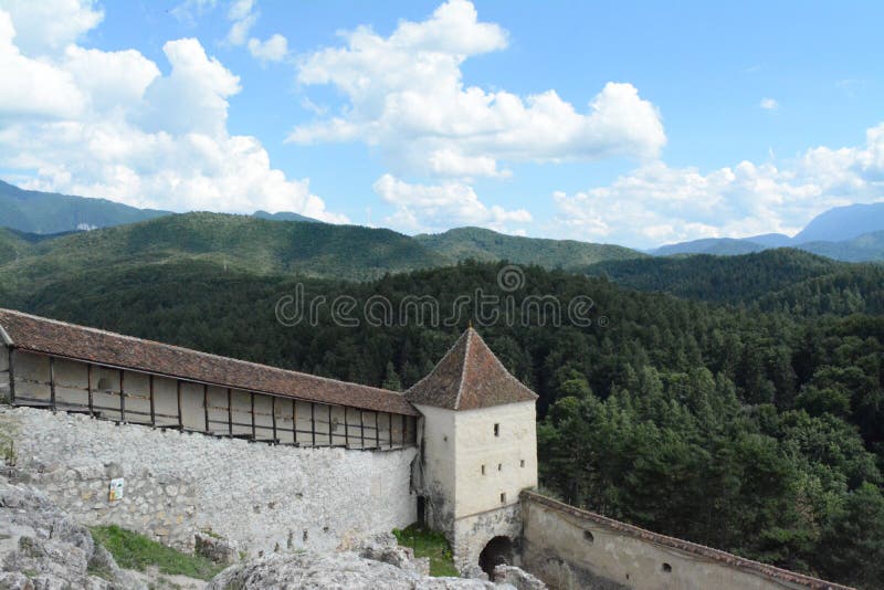 Paysage de la forteresse de Rushnov images stock Paysage de la forteresse de Rushnov images stock