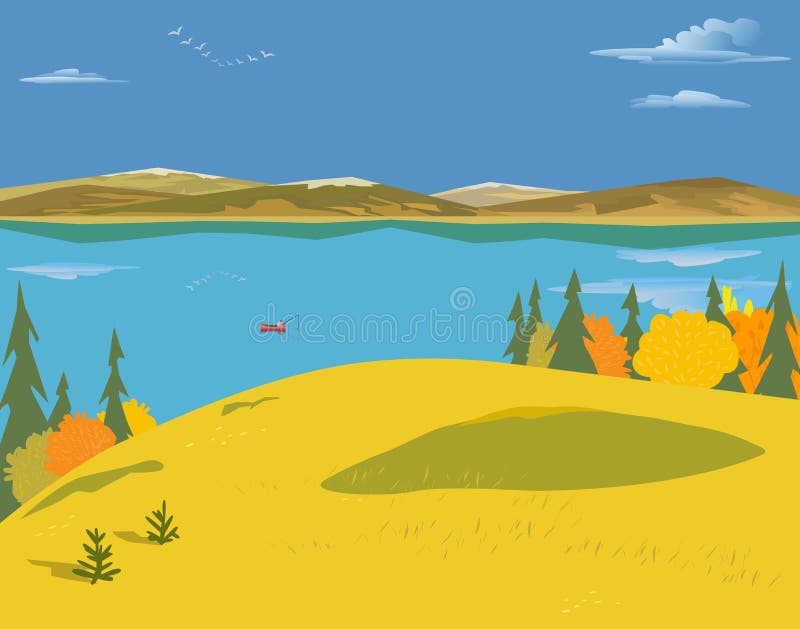 Paysage de lac autumn illustration stock Paysage de lac autumn illustration stock