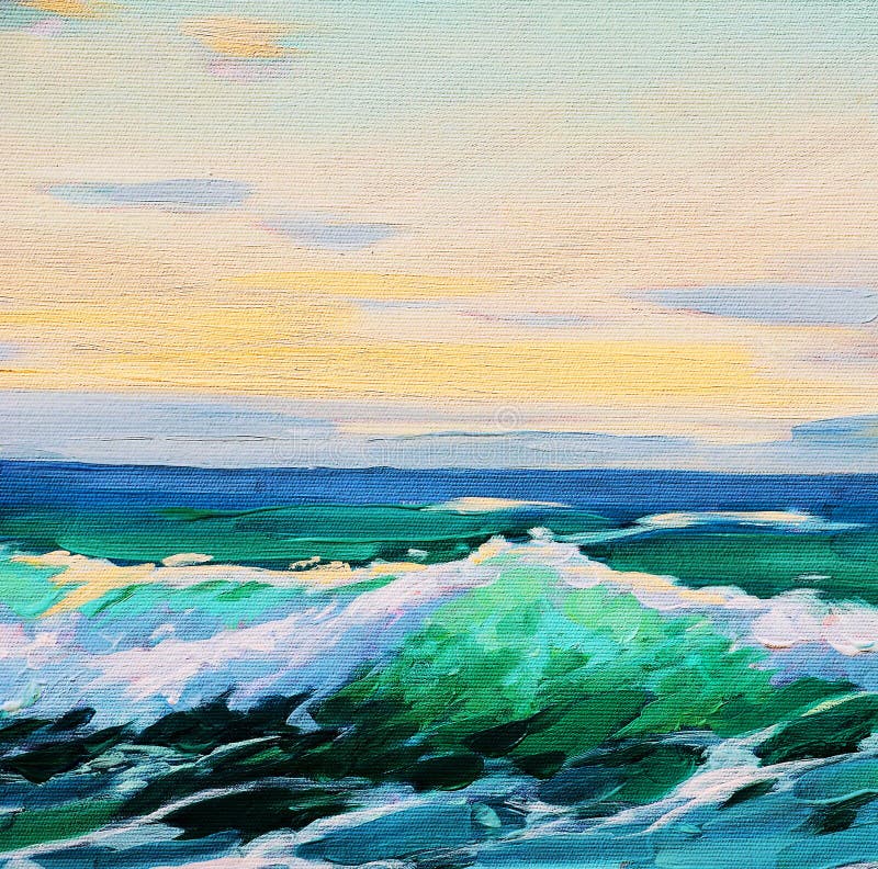 Paysage De Mer Peinture Illustration Illustration Stock Paysage De Mer Peinture Illustration Illustration Stock