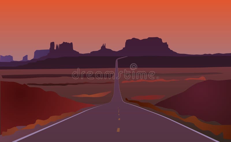 Paysage de route de l'Arizona illustration stock Paysage de route de l'Arizona illustration stock