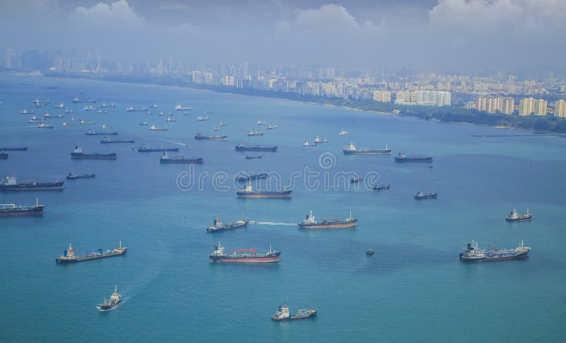 Paysage de vue d'oiseau des cargos images stock Paysage de vue d'oiseau des cargos images stock