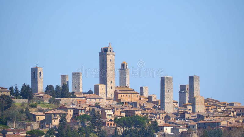 Paysage du village merveilleux de San Gimignano Un patrimoine mondial de l'UNESCO La Toscane, Italie image libre de droits Paysage du village merveilleux de San Gimignano Un patrimoine mondial de l'UNESCO La Toscane, Italie image libre de droits