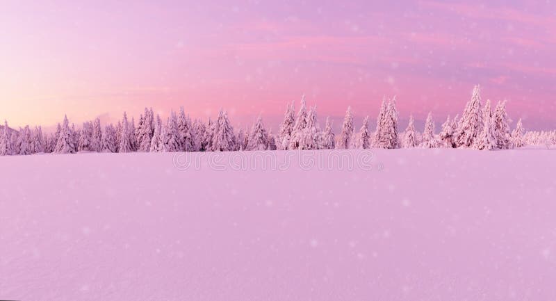 Paysage idyllique panoramique d'hiver images stock Paysage idyllique panoramique d'hiver images stock