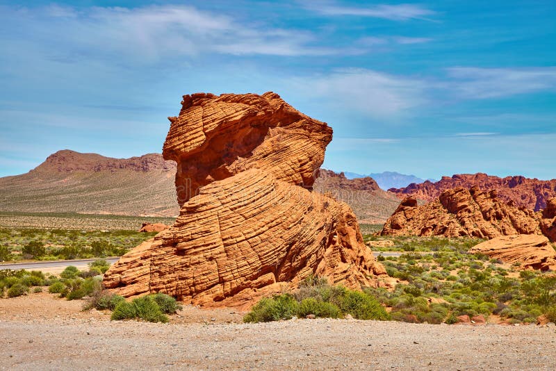 Paysage incroyablement beau au Nevada du sud, vallée du parc d'état du feu, Etats-Unis images libres de droits Paysage incroyablement beau au Nevada du sud, vallée du parc d'état du feu, Etats-Unis images libres de droits