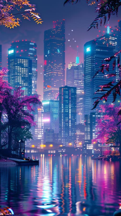 Paysage reflétant les eaux calmes illustration de vecteur