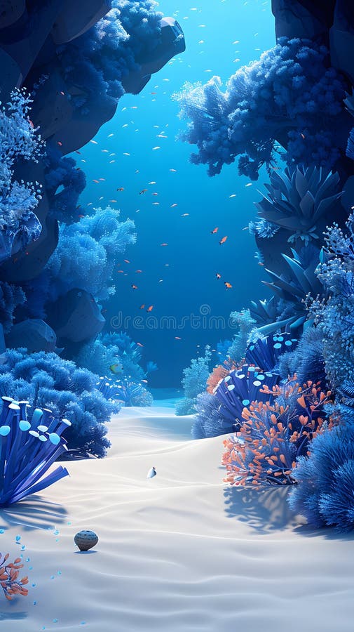 An underwater natural landscape with a freezing azure water filled with colorful corals, fish, and marine biology, creating a geological phenomenon in the ocean AI generated. An underwater natural landscape with a freezing azure water filled with colorful corals, fish, and marine biology, creating a geological phenomenon in the ocean AI generated