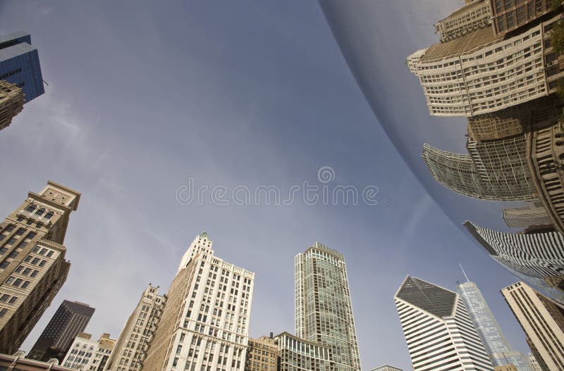 Paysage urbain de Chicago l'haricot photos libres de droits Paysage urbain de Chicago l'haricot photos libres de droits