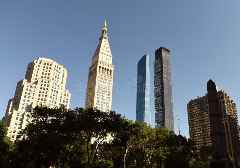 Paysage urbain de New York Gratte-ciel de Manhattan chez Madison Avenue dans N photo libre de droits Paysage urbain de New York Gratte-ciel de Manhattan chez Madison Avenue dans N photo libre de droits