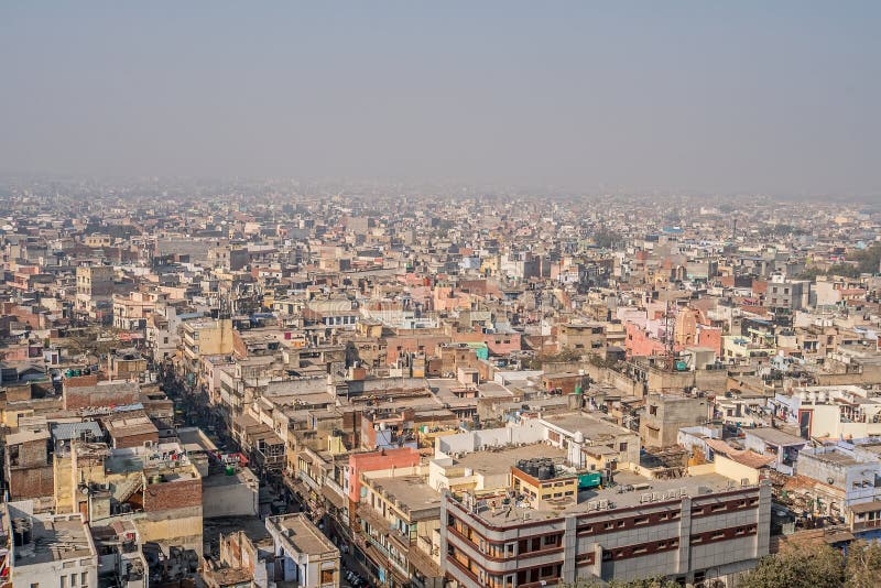 Paysage urbain de vieux Delhi dans l'Inde photographie stock libre de droits Paysage urbain de vieux Delhi dans l'Inde photographie stock libre de droits