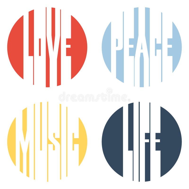 Paz, amor, música, ejemplo del vector del diseño del texto de la vida libre illustration Paz, amor, música, ejemplo del vector del diseño del texto de la vida libre illustration