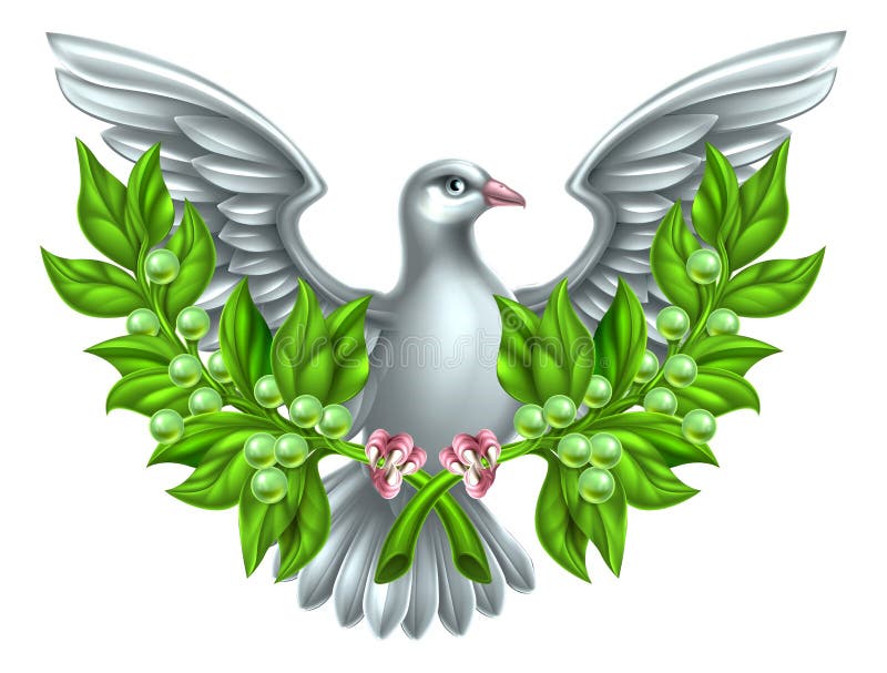 Paz Olive Branch Dove ilustração royalty free Paz Olive Branch Dove ilustração royalty free