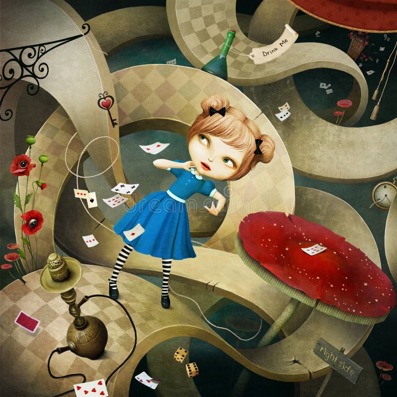 País das maravilhas fantástico da ilustração ilustração royalty free País das maravilhas fantástico da ilustração ilustração royalty free