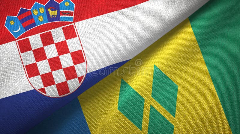 Paño de la materia textil de las banderas de Croacia y de San Vicente y las Granadinas dos libre illustration Paño de la materia textil de las banderas de Croacia y de San Vicente y las Granadinas dos libre illustration