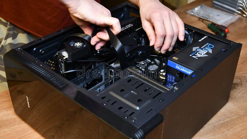 PC Computer Hardware Montage Und Wartung Zu Hause Stockbild - Bild
