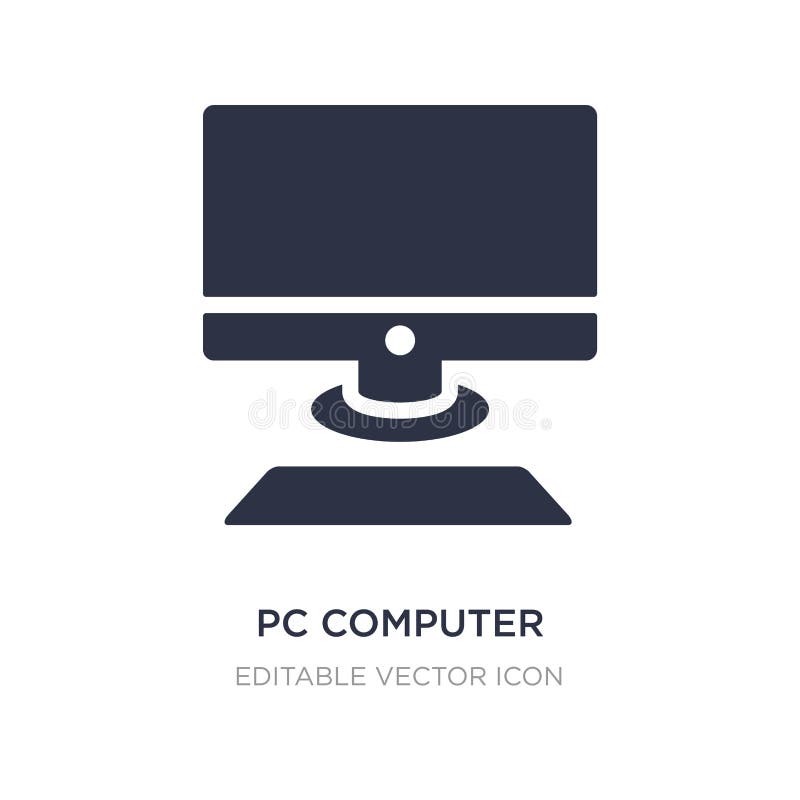 Pc computer with monitor icon on white background. Simple element illustration from Computer concept royalty free illustration
