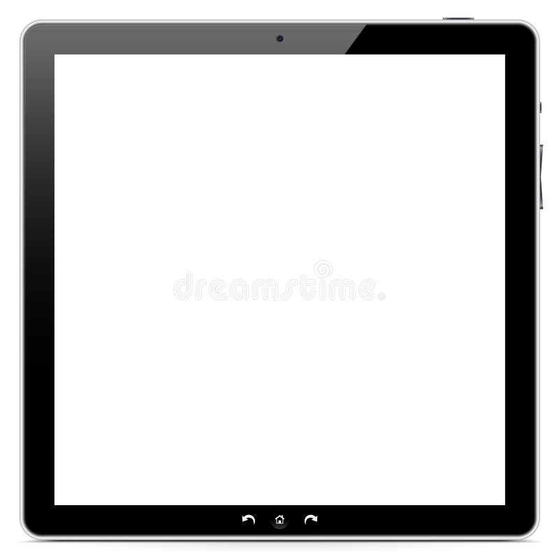 The Front Border of a Blank Squarish Abstract Tablet PC on White Background and Smooth Shadow. Useful as Template for Your Own Design. The Front Border of a Blank Squarish Abstract Tablet PC on White Background and Smooth Shadow. Useful as Template for Your Own Design.